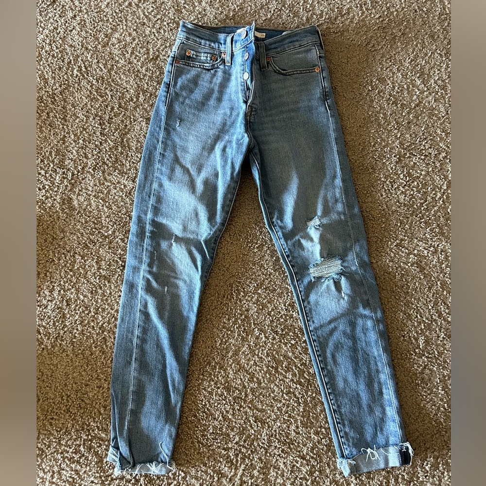 Levi’s Wedgie Skinny, Ripped Knee Jeans
